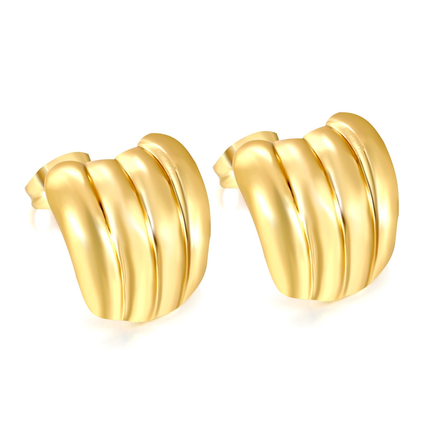 Fist Shaped Stud Earrings Gold asonjewelry